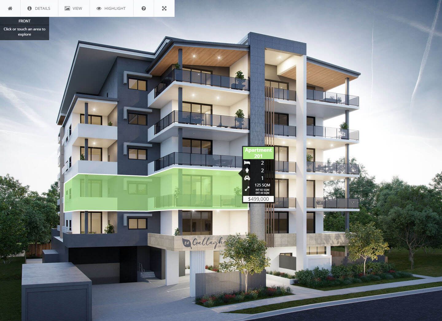 Off-the-plan apartment development interactive explorer by VizNavigator.com