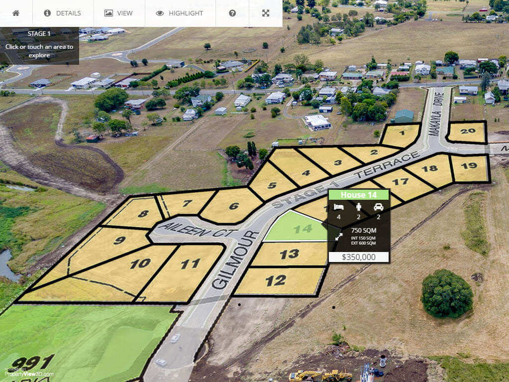 Off-the-plan house & land development interactive site plan by VizNavigator.com