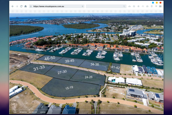 Interactive 360° virtual tour project for Sanctuary Point land sales at Sanctuary Cove, Gold Coast.