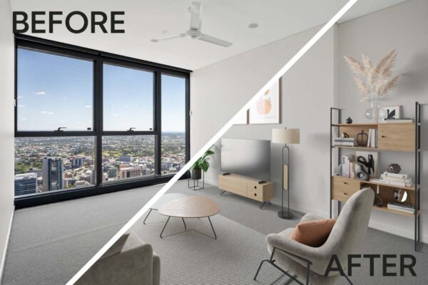 Virtual staging for real estate before after