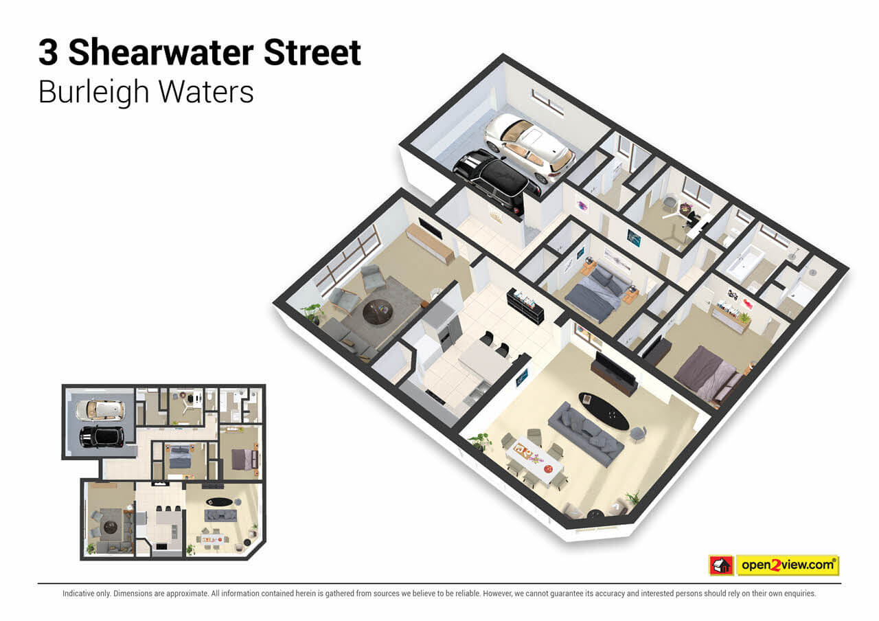 3 Shearwater Street Burleigh Waters 3D Floor Plan