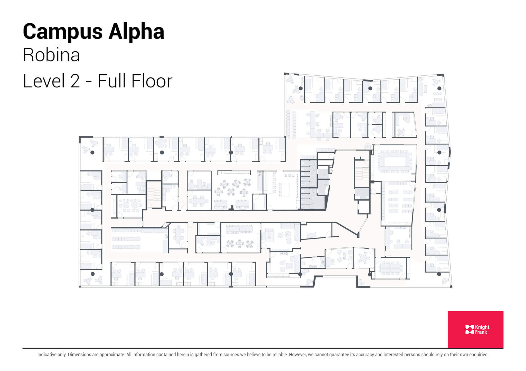 Campus Alpha Level 2 Full Floor 2D Floor Plan