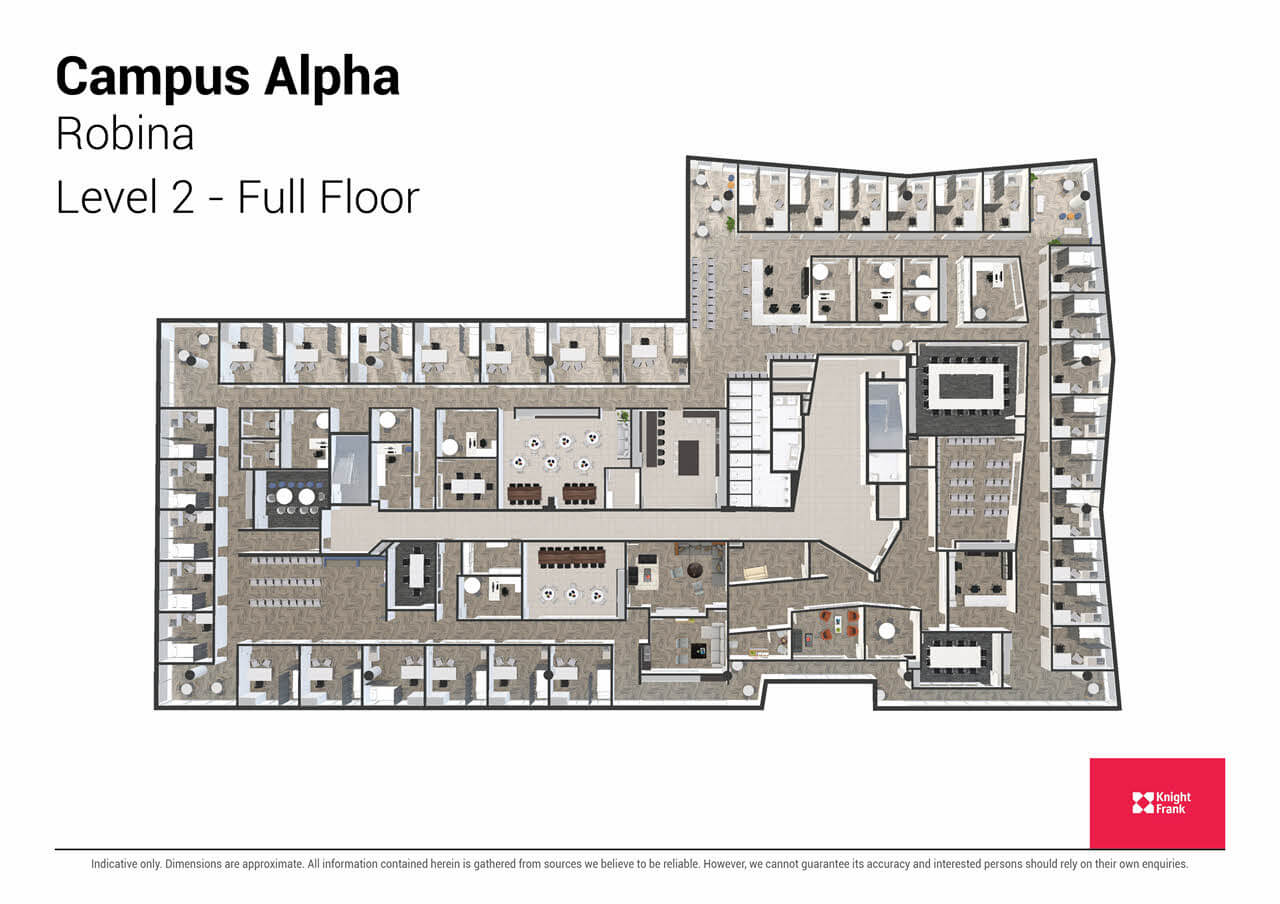 Campus Alpha Level 2 Full Floor 3D Floor Plan