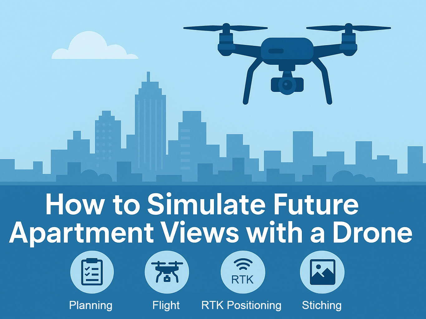 Drone capturing height-based view corridor over future apartment site