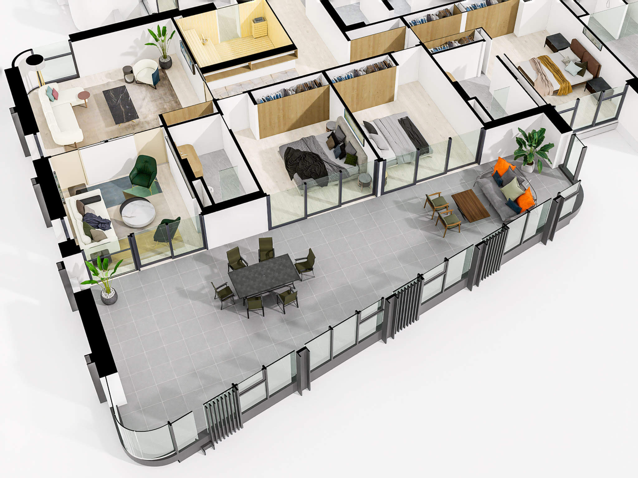 Curated visual reference: Curated Floor Plan For Spacious Penthouse Apartment Gallery View